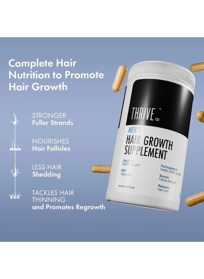 ThriveCo Men's Hair Growth Supplements | 100% DRUG FREE | All-in-one Hair Vitamin with Biotin, Omega 3, Vitamin-E, Ashwagandha and Natural Extracts| For Hair Fall Control, Regrowth & Follicle Strength| 60 Capsules - Image 3